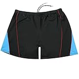 Large Size Quick Dry Men's Swimsuit Shorts Surfing Boxer Beach Pants Sports Swimsuit-Light Blue-70-115Kg
