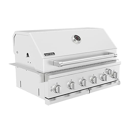 Spire Premium 6 Burner Built In Gas Grill Island Head, Stainless Steel 36 Inch Propane Grill with Rear Burner, 73,000 BTUs, 904 SQ In Racks with Dual Fuel Compatibility - 740-0781P