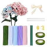 LEBKFT 400 scovolini per fiori artigianali, kit fai da te con steli di ciniglia, bastoncini pelosi e fili floreali, kit per fai da te, fiori e decorazioni per la casa (serie cinque colori)