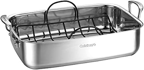 Cuisinart 7117-15NSR 15" Stainless Steel Roaster w/Non-Stick Rack Chef's-Classic-Stainless-Cookware-Collection, Inch
