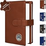 GALILEO® Genuine Leather Double AA Big Book Cover & 12 Steps & 12 Traditions | Medallion Holder | Perfect Gift | Alcoholics Anonymous (Genuine Leather, Hazelnut)