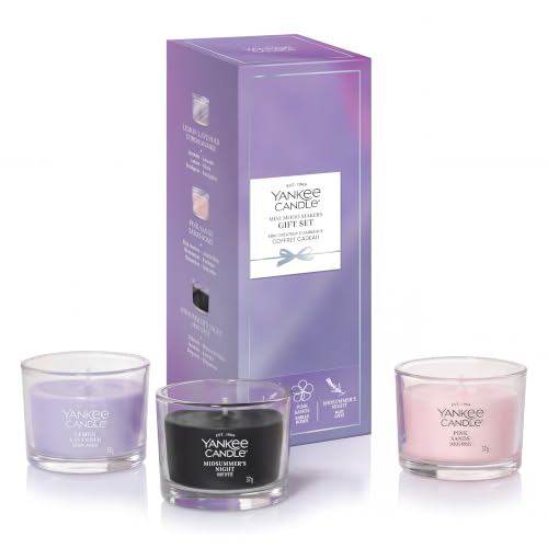 Yankee Candle Set Regalo di Candele profumate | 3 Mini Candele Votive profumate | Miscela di Cera di soia | Regali Perfetti per Le Donne