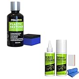 Plastic Restorer for Cars Ceramic Plastic Coating Trim Restorer Ceramic Coating for Glass Windshield Side Mirrors Water Repellent