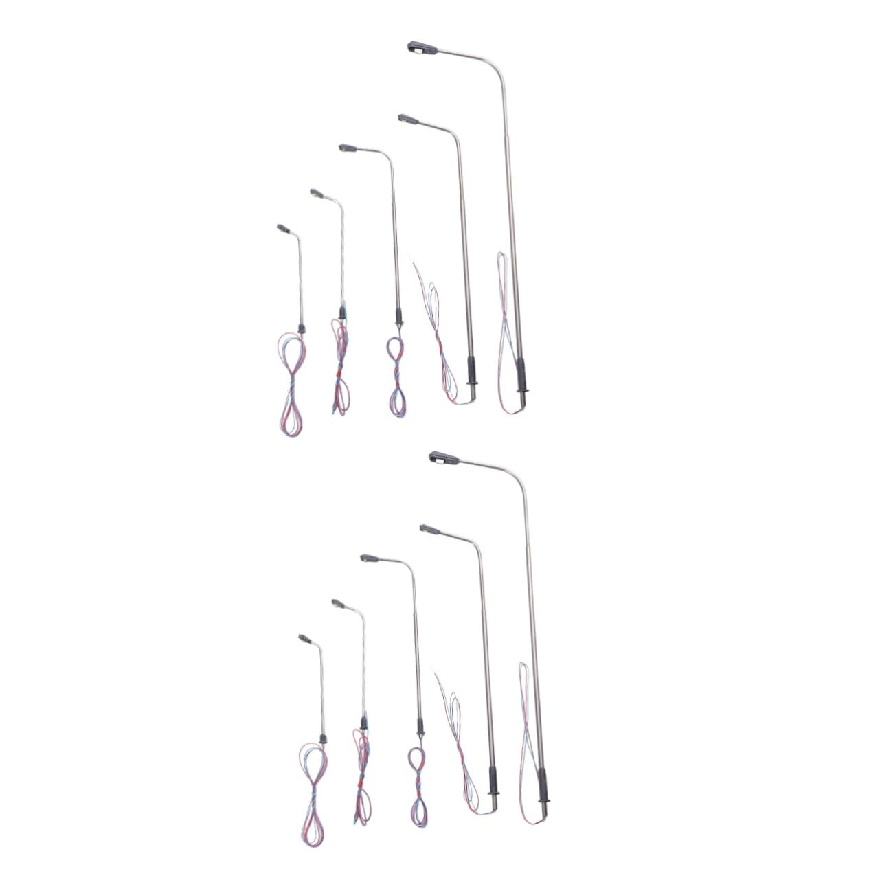 HOOTNEE 2sets 80mm Miniature Lights for Dollhouse Led Street Lighting Microscopic Model Complete Wires 5pcs*2