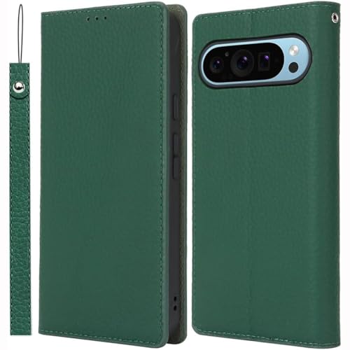 Étui Portefeuille Cuir Véritable pour Pixel 10 Pro antichoc avec fentes carte