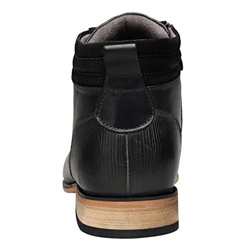 ANUFER Hommes Cuir Véritable Fermeture Éclair Latte Bottines Noir EU41.5 – vue 4