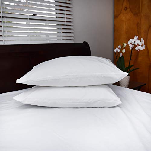 Pacific Linens White Cotton Blend Pillowcases, Hotel Quality 20X34 Queen Size 2-Pack Pillow Covers #TOP3