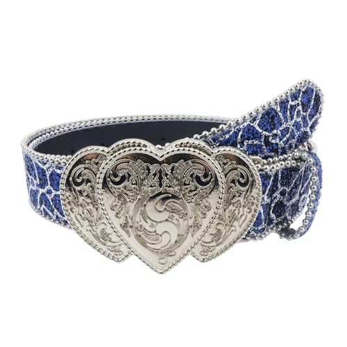 Waist Belt Engraved Buckle For Cowboy Cowgirl With Heart Vintage Belt Hot Girl Waist Chain Oversize Belt