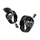 Tuanzi X7 2 in 1 Smart Watch with Earbuds Smartwatch TWS Bluetooth Earphone Health Monitor Sport Watch Fitness Tracker (X7-Black)