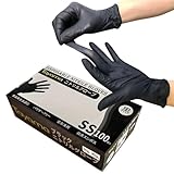 [Tayama] ニトリル ニトリル ゴム手袋 黒 100枚 S サイズ パウダーフリー 飲食店 使い捨て 手袋 ブラック クロ 左右兼用 粉なし