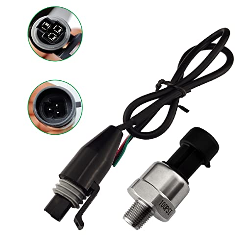 Pressure Transducer Sender Sensor With Connector, 1/8"Npt Thread Stainless Steel Fuel Pressure Sensor For Oil Fuel Air Water (100Psi) #TOP6