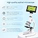 Herwicm Microscope 40X-2500X Magnification, HD Wide Angle Eyepieces, 4-inch High-Pixel Display with LED Fill Light 3, Cell Phone Observable, for Home School Labs (White)