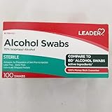 LEADER Alcohol Swabs 70 Percent Isopropyl Sterile, 100 Ea, 100 Count