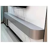 Moderner TV-Ständer zur Wandmontage, Massivholz, Multimedia-Konsole, stilvolle Aufbewahrung für 127 cm (50 - 85 Zoll) große Fernsehgeräte, 240 cm, graues TV-Gerät, platzsparendes Entertainment-Center