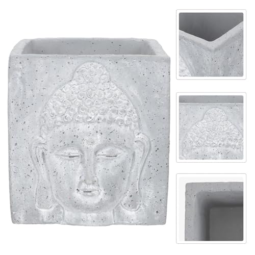 Pot de fleurs Bouddha en ciment, cadeau idéal déco maison - 4