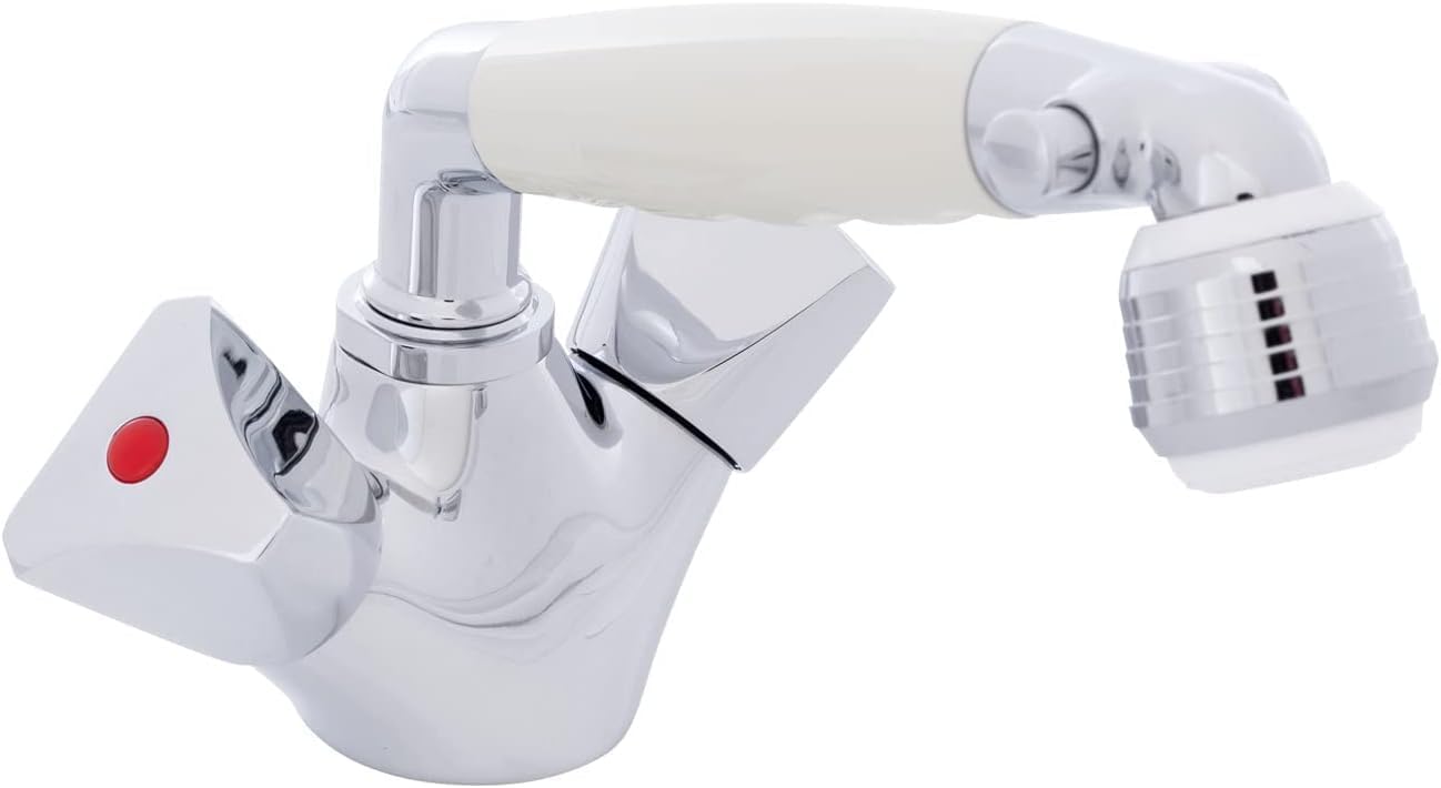 Ambassador Marine Trinidad Collection Head/Shower Combo Faucet, Chrome/White