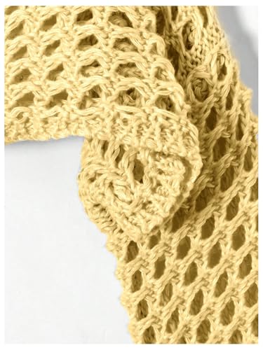 Verdusa Women's Crochet Shoulder Shrugs Summer Lightweight Hollow Half Sleeve Cardigan Grunge Clothes4