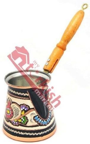 Decorated Copper Turkish Coffee Pot - Xlarge by MY TURKISH MARKET