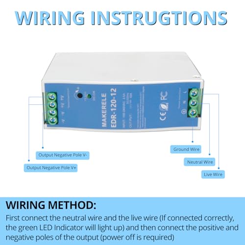 MAKERELE 120W 12V AC to DC DIN Rail Power Supply by MAKERELE - Used condition - Image 3