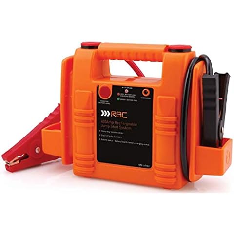 RAC 400 Amp Rechargeable Jump Start System HP082 - For Car Batteries up to 1500cc, Orange/Red,design may vary Cover