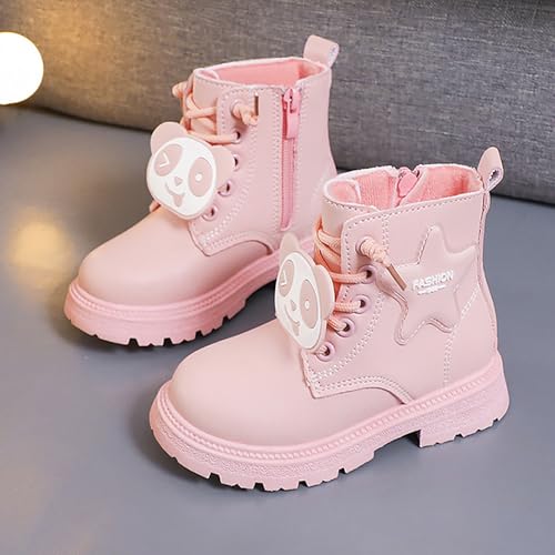 IWIHMIV Girls' Snow Boots Girls Ankle Boots Toddler Winter Shoes Kids Snow Boots Non Slip Outdoor Ankle Boots Girls' Boots3