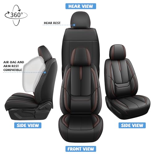 Image of Seat Covers for Chevy Silverado 1500 2007-2026 (Black&Coffee,Front Set)