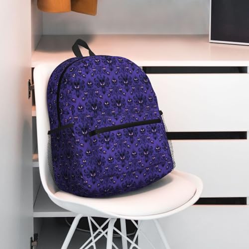 Sac à dos Haunted Mansion noir imprimé polyvalent pour tous