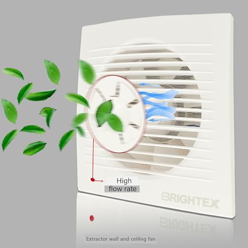 Brightex, Extractor fan With Timer 100mm 4 inch 14W Energy Saving Shower Toilt Wall Fan fan for Bathroom Kitchen - Image 2