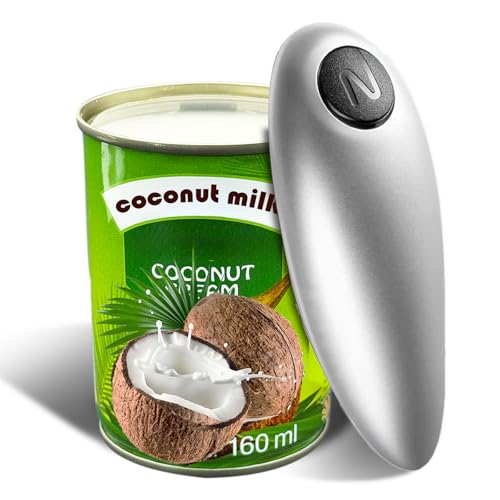 Feiezade Electric Can Opener,Automatic,Safe Smooth for Arthritis, Battery-Operated, Magnetic Lid Holder, Hands-Free Easy Cordless Open, Refined Handheld Size, Free from Sharp Edges