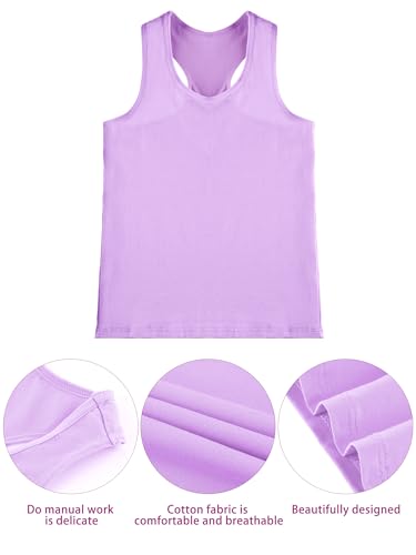 Image of Boao Girls Dance Tank Top Racerback Crop Tank Top Sleeveless Dance Outfit for Ballet Gymnastics Athletic Wear