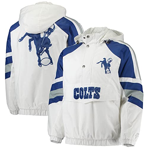 Starter Men's White/Gray Indianapolis Colts Thursday Night Lights Half-Snap Hoodie Jacket