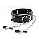 Bondage BDSM Halsfessel Erotik Leder Halsband Halskette mit Nippelklemmen Busenkette SM Sexspielzeug