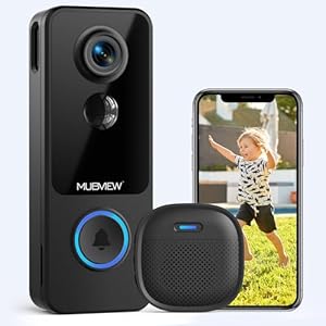Doorbell Camera Wireless No Subscription – SD Card & Cloud Storage, Smart Video Doorbell with Chime, 2.4G WiFi Door Bell Ringer Battery Powered, 1080p HD, 2-Way Audio, Human Detection, Night Vision