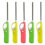 BML 5 x Refillable BBQ Lighters Child Safe Adjustable Flame Safety Gas Lighter for Kitchen Barbecue Candles Camping Cooking Gas Stoves Fireworks