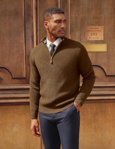 Image of NORTHWIND Men High Neck Zipper Full Sleeve Cotton Knitted Winter Sweater for Man Pullover Sweater Sweaters for Men Winter
