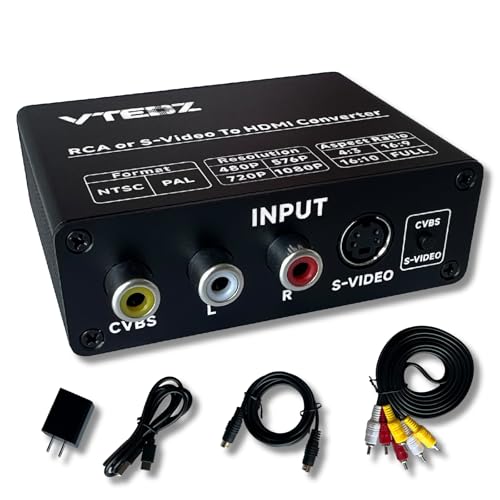 RCA/S-Video to HDMI Converter AV/Svideo to HDMI Adapter S Video to HDMI Box