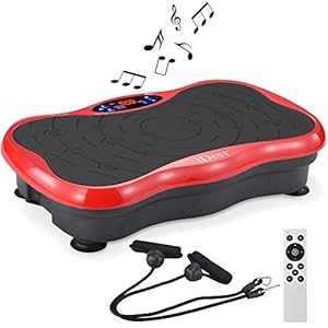 IDEER LIFE Vibration Platform Exercise Machines Whole Body Workout Vibration Plate w/Loop Bands Remote Control and Music Speaker Vibration Trainer for Weight Loss & Toning Max Load 300lbs
