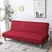 Hiseng Funda para Sofá Cama sin Brazos Clic Clac Elastica Funda Protectora para Sofá Plegable sin Reposabrazos 2-3 Plazas Escudo De Sofá Cama Completo Elástico (Rojo,150-190cm)