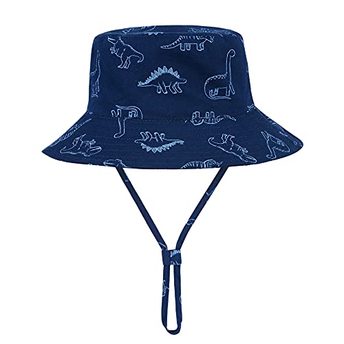 Durio Sun Hat Baby Toddler Infant Sun Hats Sun Protection Wide Brim Bucket Hat Cute Baby Boy Summer Beach Hat D Royal Bule Dinosaur 3-6 Months #TOP1