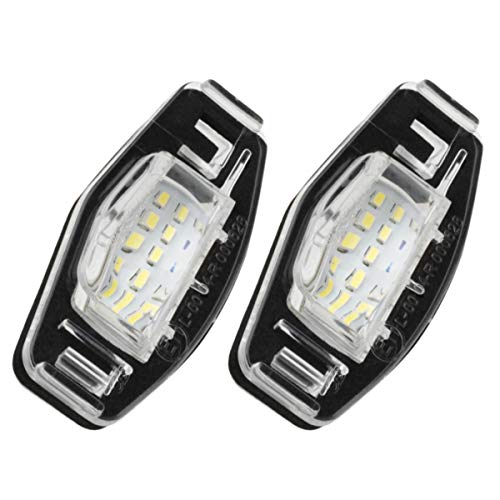 Partsam 2PCS 6000K White License Plate Light Assembly 12V 18-SMD LED Lamp Bulbs Replacement for Civic Pilot Accord Odyssey Acura MDX RL TSX ILX RDX