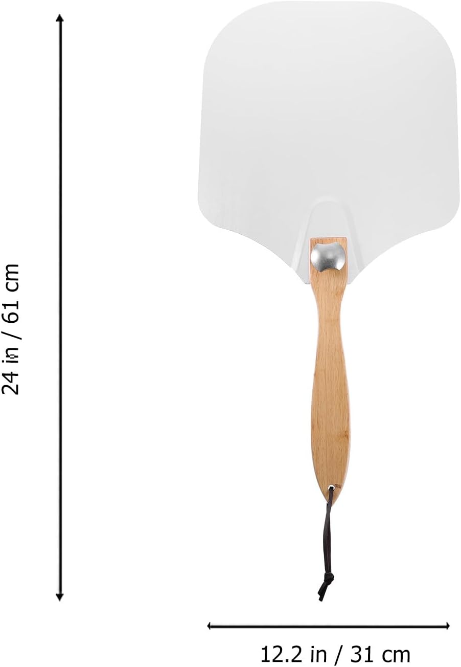 BESTYASH Foldable Wood Handle Pizza Peel Stainless Steel Pizza Paddle Spatula for Oven and Bbq Cooking Kitchen Tool