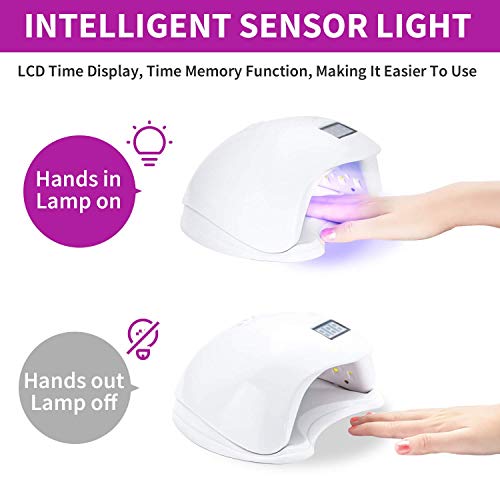 Authentic Store UV LED Nail Lamp With Lamp Beads, Nail Dryer For All Gel Polish, Lamp For Manicure With Automatic Sensor & 4 Timers, LCD Display (48W Digital) - Image 5