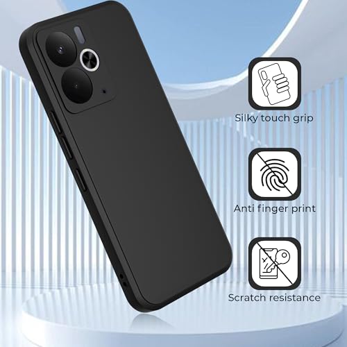 Image of A rtistque Back Cover Case for Realme 14T 5G with Camera Protection | Shockproof TPU|Stylish Protective Design|Slim Fit|Ultra Matte| Back Cover - Black