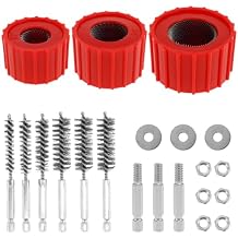 3-Piece Set 1/2" 3/4" Metal Copper Pipe Cleaner for Drill, Pipe Cleaners Plumbing Firm, Copper Pipe Cleaner Set, Copper Tube Pipe Cleaner Brush for Cleans Copper/Bronze/Brass Pipes and Tubes