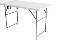 Mesa retangular dobrável ao meio 122 x 60 cm - vira maleta
