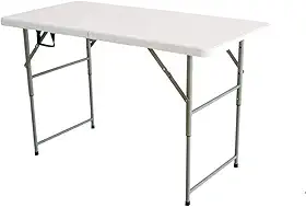 Mesa retangular dobrável ao meio 122 x 60 cm - vira maleta