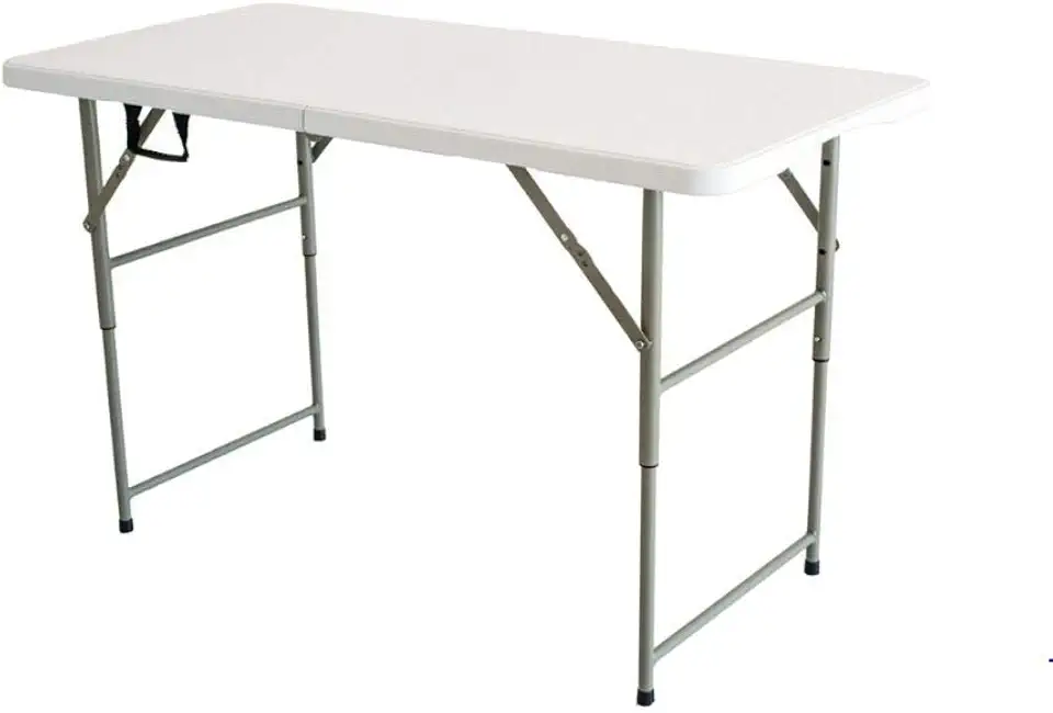 Mesa retangular dobrável ao meio 122 x 60 cm - vira maleta
