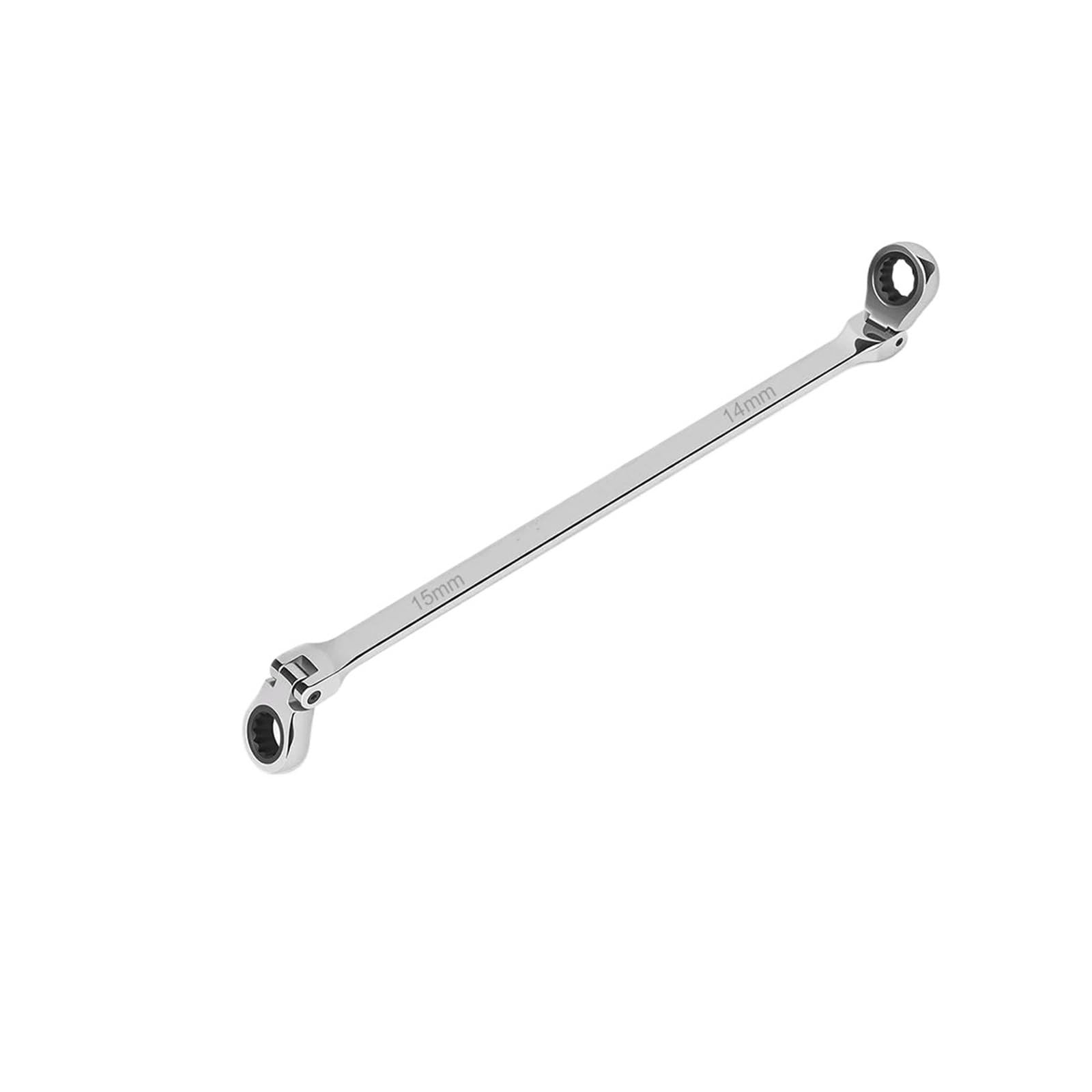 OLAQWENB Torque Wrenches Extra Long Ratcheting Wrenches Double Box End 72-Tooth Wrench Set, Metric 8mm - 19mm Precision Torque Wrench(14mm-15mm)