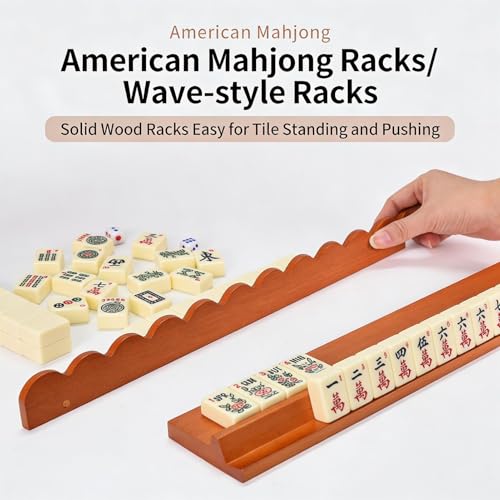 Lot de 4 Panneaux de Mahjong en Bois, Idée Cadeau de Noël Idéale