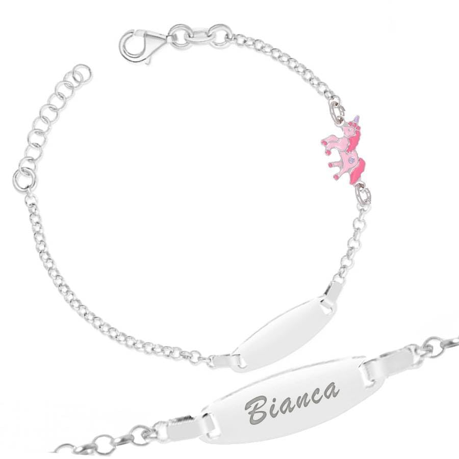 Pulsera niña plata 925 regalo nacimiento y bautizo personalizado Sakrami